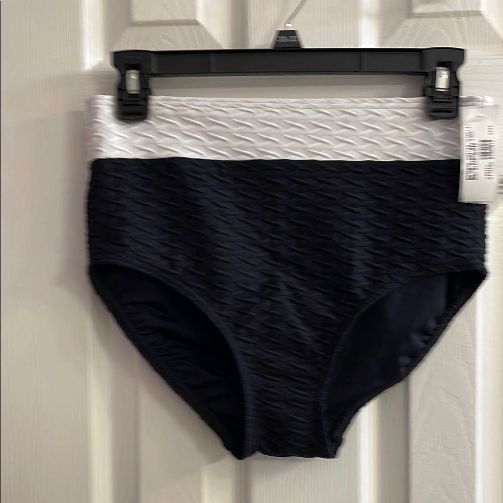Lands' End Women's Swim Bottom - Navy and White